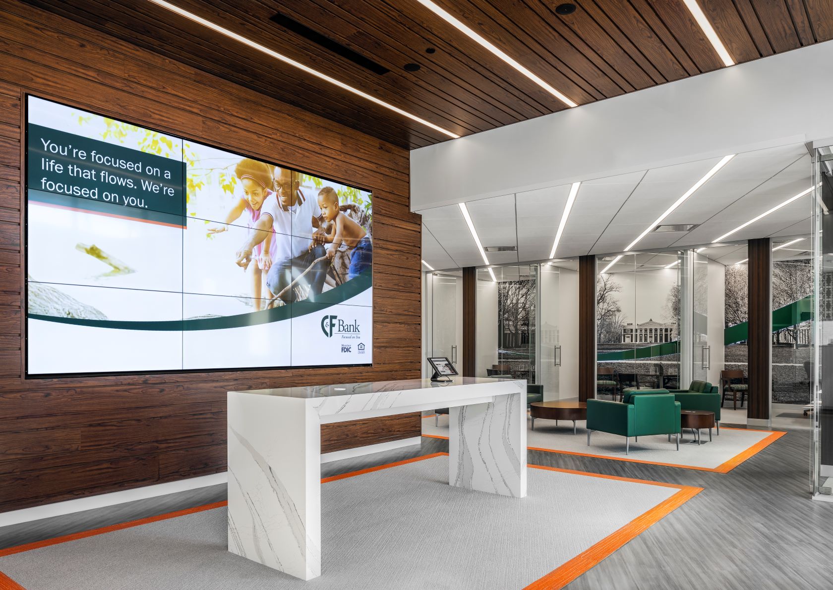 Bank branch with technology